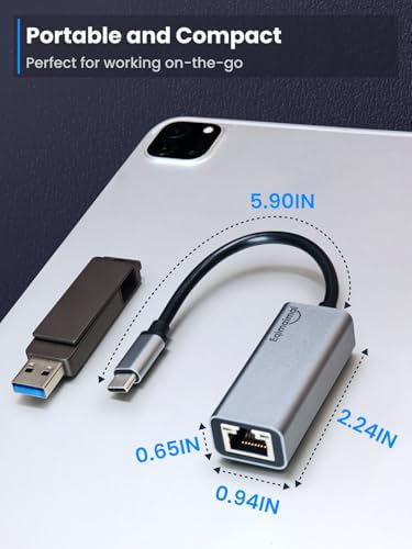Elevate Your Workspace with the Ultimate USB-C Ethernet Adapter: 100 W Fast Charging Hub for Seamless Multiport Connectivity – Perfect for Laptops, Mac Books & Chromebooks – Experience Blazing Gigabit Ethernet Speeds & 5 GB USB 3.0 for Quick Data Transfer & Effortless Media Management