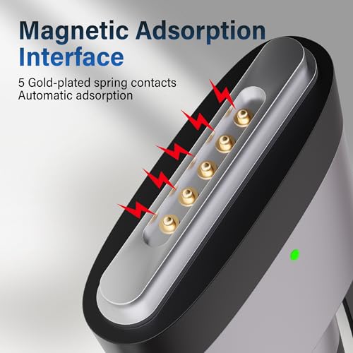 Adoreen 140W USB-C to Magnetic 3 Safe Fast-Charging Cable 6 Ft with 240W to USB-C Adapter, PD 3.1, LED Indicator, Braided Apple Magsafe Charger Accessories for Ipads, MacBook Pro & MacBook Air, Black – Enhanced Compatibility and Speed