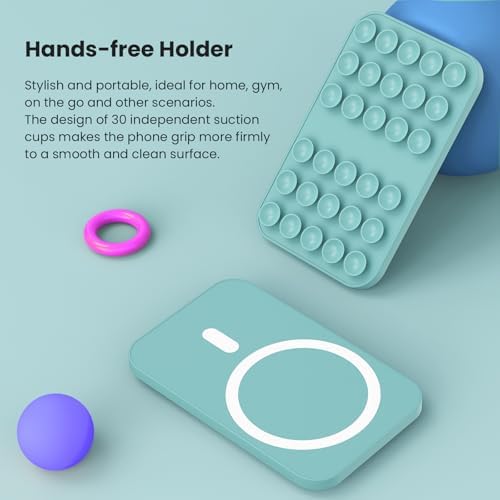 Revolutionary Patented Magnetic Suction Grip Mount for i Phone & Android – Effortless Hands-Free Phone Holder in Deep Blue, Perfect for Content Creators, Capture Stunning Selfies and Videos, Ultimate Compatibility with Mag Safe and Standard Cases, Portable and Stylish Design for On-the-Go Use