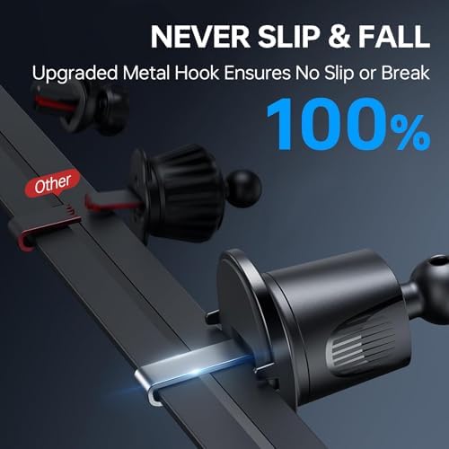 Car Phone Holder – Secure Air Vent Cell Phone Car Mount with Metal Hook Clip, 360° Rotation, One-Hand Operation Universal Automobile Cradle for iPhone, Android, and All Smartphone（938001） – Enhanced Compatibility and Speed