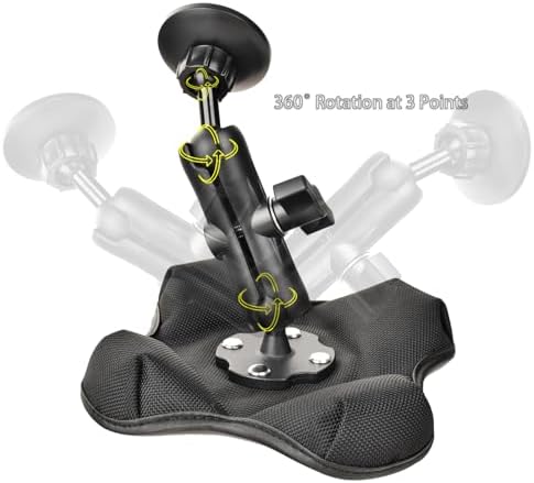 Versatile Magnetic Phone Holder for Desk & Car Dash – Premium Aluminum Arm, Non-Slip Beanbag Base, 360° Rotation for Optimal Viewing, Mag Safe Compatible for i Phone 12-16 Series, RAM B Size 1″ Ball Mounting Option – Enhance Your Mobile Accessibility and Convenience