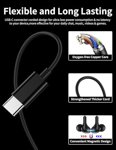 Transform Your Audio Journey: Cutting-Edge USB C Noise-Canceling Earbuds with 5 Tailored EQ Profiles & 7 Creative Voice Modulation Modes for Gaming, Karaoke, and Music Enjoyment – Immerse Yourself in Rich Hi-Fi Stereo with Powerful Bass & Crystal-Clear HD Microphone – Seamless Compatibility with All USB C Devices for Everyday Use, Workouts, and Leisure – Superior Clarity and Comfort for the Ultimate Sound Enthusiast