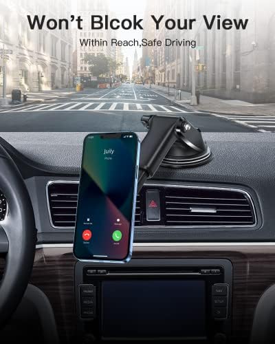 APPS2 Premium Mag Safe Car Mount for i Phone 16/15/14/13/12 – Advanced Dashboard Holder with Strong Suction & Wireless Charging Compatibility – Perfect for Safe Navigation and Hands-Free Calls