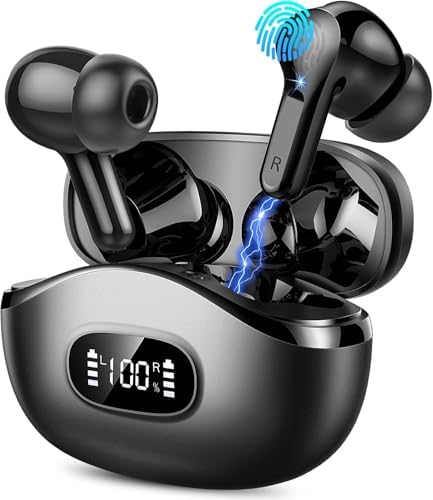 AOTONOK 2025 Wireless Earbuds – Advanced Bluetooth 5.3 Headphones with 40-Hour Playtime, IP7 Waterproof Protection, and ENC Noise Cancelling Technology for Ultimate Audio Experience – Ideal for Music Enthusiasts and Professionals on the Move