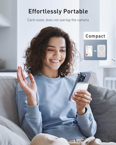 Baseus Magnetic Portable Charger for i Phone – 5,000 m Ah Qi2 Certified Wireless Power Bank with 15 W Mag Safe Compatibility & 20 W USB-C Fast Charging for i Phone 16/15/14/13/12 – Sleek, Lightweight Design for On-the-Go Power Solutions