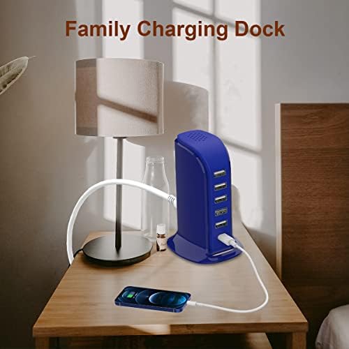 Kawaii-Inspired 6-Port USB Charging Hub: Ultimate Fast Charger for i Phones, Androids & More – Compact Multi-Device Power Station with 1 USB-C & 5 USB-A Ports for Effortless Travel & Home Connectivity, Tangle-Free Solutions for Modern Users