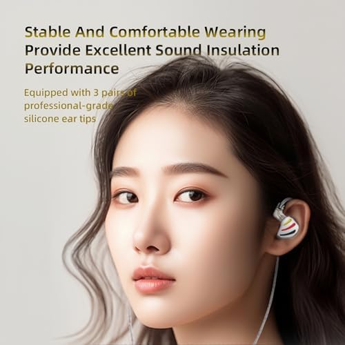 QKZ ODING Wired Earbuds – Superior Hi-Fi Dual Magnetic Coil Earphones with Custom Sound Profiles for Immersive Deep Bass, Ergonomic Fit for Maximum Comfort, Exceptional Noise Isolation, Ultra-Lightweight Design Ideal for Gamers & Music Aficionados, Versatile Device Compatibility in Elegant Silver Finish