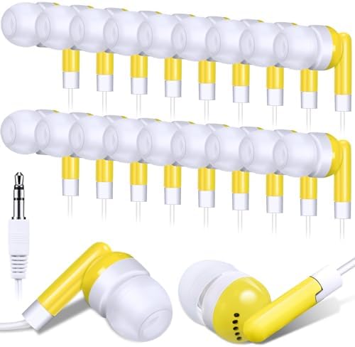 Bulk Konohan 100-Piece Earbuds – Individually Packaged 3.5 mm Headphones for Educational Settings – Lightweight, Durable Student Earphones Designed for Comfort in Classrooms, Libraries, and Learning Environments – Hygienic Black Design for Extended Use and Enhanced Focus