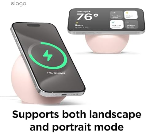 elago MS2 Charging Stand Compatible with MagSafe Charger – Premium Silicone, Compatible with iPhone 16/15/14/13/12 Series, Designed for MagSafe Stand [Black] [Charging Cable Not Included] – Enhanced Compatibility and Speed