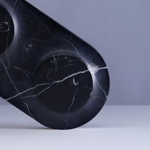 Elevate Your Charging Experience with the Einova Dual Classic Stone – Luxurious Wireless Charging Pad in Genuine Black Marquina Marble, Handcrafted in Italy, Featuring a 6 ft Integrated USB-C Cable for Fast Charging of Smartphones, Wireless Earbuds, and Smartwatches – Unmatched Aesthetics and Broad Compatibility for Qi-Enabled Devices