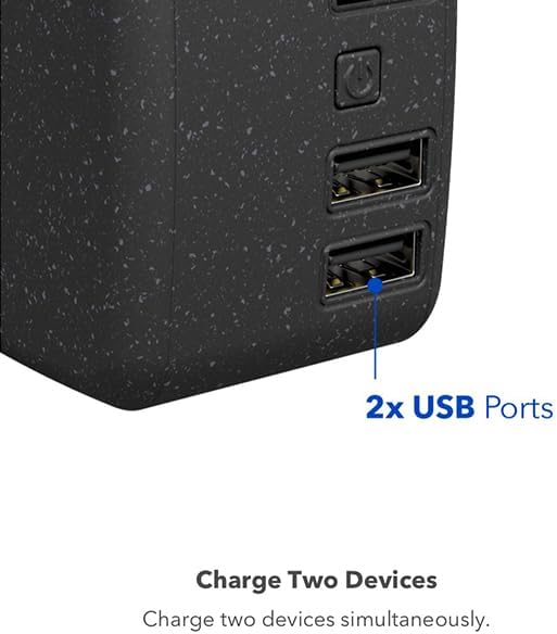 HALO Portable 10,000 m Ah Power Cube – Versatile Dual USB Car Charger Power Bank with Built-in Adapters for Effortless Charging – Sleek Black Design for Ultimate Portability and Fast Device Compatibility