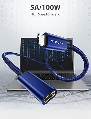 Stouchi 6.6 FT USB-C Extension Cable – Type C 3.1 Male to Female, Ultra-Fast Charging & Data Transfer for PSVR2, Galaxy S23, i Pad Mini/Pro, Mac Book Air M1/M2, and Mag Safe – Enhanced Connectivity & Durability for Gaming and Streaming