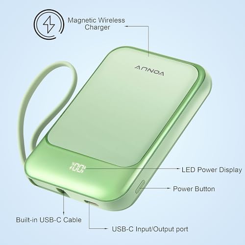 Magnetic Power Bank 10,000 m Ah with USB-C & 15 W Wireless Fast Charging – Advanced Portable Charger for i Phone 16/15 & Samsung Devices – LED Battery Indicator & 22.5 W PD Charging – Ultimate Convenience for On-the-Go Life