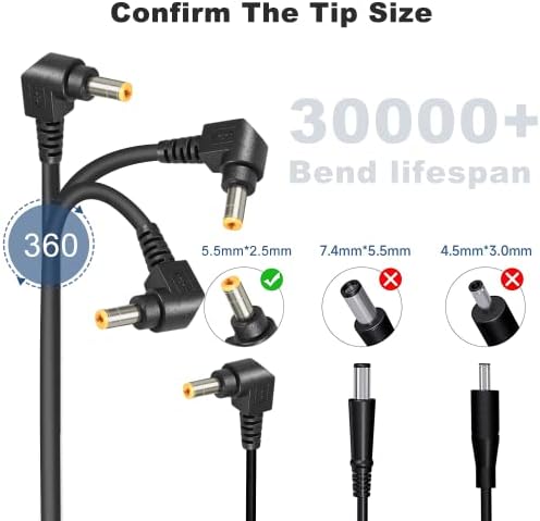 Universal 19 V AC Power Adapter for Asus Monitors – Reliable Charger for TUF Gaming, VG245, VG278, VX248, MX239 Models – Durable, Portable, and Efficient Power Supply for 22″ to 27″ Displays with Safety Features and Optimal Performance