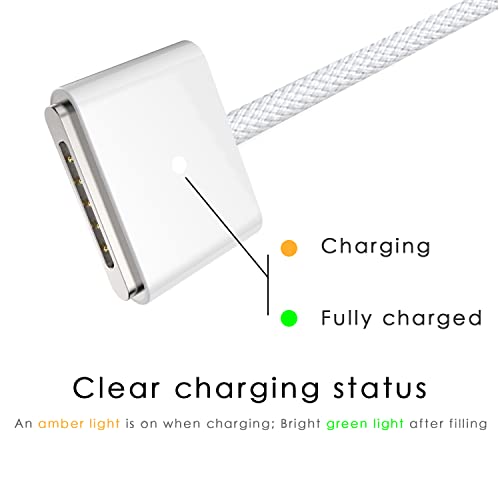 AJJ 140 W USB-C Magnetic Charging Cable – 2 m Nylon Braided for Mac Book M1 M2 M3 (2021-2024) – Fast, Reliable, and Stylish Charging Solution for On-the-Go Users