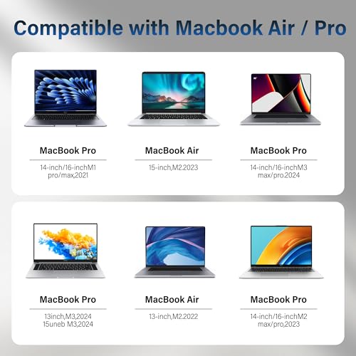 Adoreen 140W USB-C to Magnetic 3 Safe Fast-Charging Cable 6 Ft with 240W to USB-C Adapter, PD 3.1, LED Indicator, Braided Apple Magsafe Charger Accessories for Ipads, MacBook Pro & MacBook Air, Black – Enhanced Compatibility and Speed