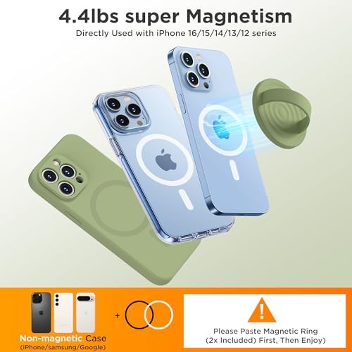 Upgraded Magnetic Phone Grip for i Phone: Premium Silicone Loop Holder with Mag Safe Compatibility – Ergonomic 360-Degree Stand, Non-Slip Design in Sleek Black for Enhanced Comfort and Secure Handling on i Phone 16/15/14/13/12 Pro Max/Plus