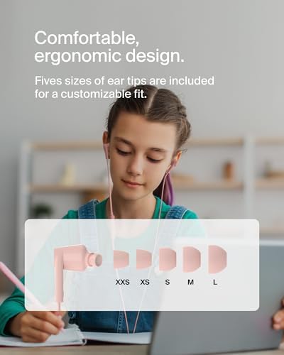 Belkin Sound Form USB-C Wired Earbuds – High-Fidelity In-Ear Headphones with Microphone for i Phone 15/16, i Pad Mini, Galaxy S25, and Google Pixel 9 – Water-Resistant Design and Ergonomic Comfort for Music Enthusiasts and Professionals – Durable Tangle-Free Cable for Everyday Durability and Convenience