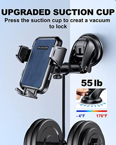 Versatile 3-in-1 Car Phone Holder: Ultra-Stable Suction Mount for Windshield, Dashboard, and Desk – Hands-Free Smartphone Stand Compatible with i Phone & Samsung – Optimal Viewing & Safe Navigation Accessory for Drivers
