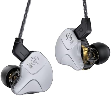 CCZ DC03 Hi-Fi Gaming IEMs: Immersive Deep Bass Wired Earbuds with Detachable Mic for Ultimate Gaming and Music Experience, Ergonomic Noise Cancelling Design for Exceptional Audio Clarity and Broad Device Compatibility