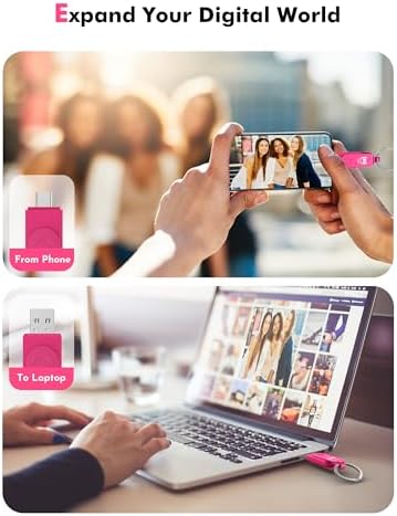MOSDART 256 GB USB 3.1 Dual Flash Drive – Lightning-Fast Data Transfer for i Phone 15/16, Android, i Pad & Mac Book – Versatile USB-C & A Compatibility – Portable Keychain Design with LED Status Indicator