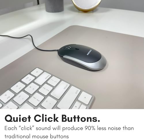 Ergonomic Macally Wired USB C Mouse – Precision Optical Sensor with Adjustable DPI (800/1200/1600/2400) for Seamless Mac & Windows Experience – Compact, Ambidextrous Design for Left and Right-Handed Users – Effortless Navigation with 3 Buttons & Scroll Wheel – Perfect Travel Companion for Enhanced Productivity