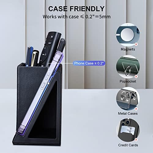 Sleek Marble Finish Wireless Charging Station with Desk Organizer – Fast Qi-Certified Charger for i Phone 13/12/11 Series, Effortless Device Power-Up & Luxurious Leather Accents for an Organized Workspace