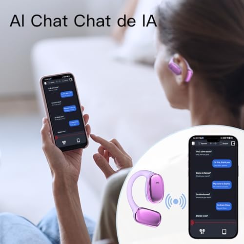 ZIHNIC AI Translation Earbuds – Cutting-Edge Wireless Headphones with Real-Time Language Translation for Effortless Global Communication, 138 Languages Supported, Triple Smart Mode Functionality, and IPX5 Waterproof Rating – Perfect for Adventurous Travelers and Dynamic Professionals in Elegant Purple Design