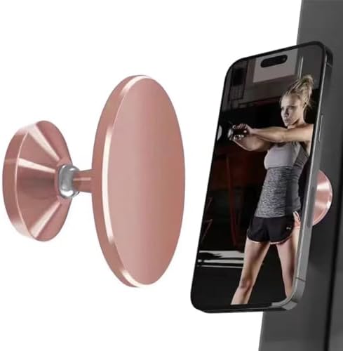 Gym Magnetic Mobile Phone Holders – 360° Rotatable Mount – Fits iPhone, Android & Large Cases, All Metal Build(Rose) – Enhanced Compatibility and Speed