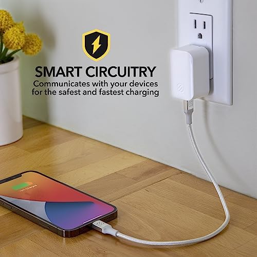 Scosche HPDC20-SP 20 W USB-C Fast Charger Mini Cube Wall Adapter – Ultra-Portable Power Delivery 3.0 for Swift Device Charging, 4 X Faster Charge Speed, Sleek Black Design for Enhanced Compatibility and Efficiency