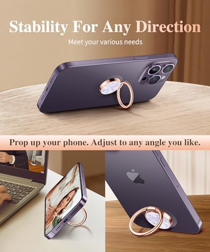 GVIEWIN Stylish Marble Phone Ring Holder with 360° Rotation for Ultimate Grip and Kickstand Functionality – Compatible with i Phone 16 Pro Max, 15 Plus, 14, 13, 12 Series & Galaxy S25/S24 Ultra – Elegant Flowing Sakura Design for Enhanced Safety and Usability