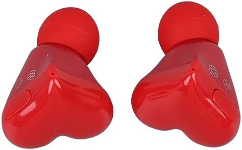 Dpofirs Heart-Shaped Bluetooth Earbuds – Lightweight Stereo Headphones with Active Noise Canceling, Premium Sound Quality, and Customizable Fit – Includes Charging Case and 6 Ear Tips for Ultimate Comfort and Compatibility