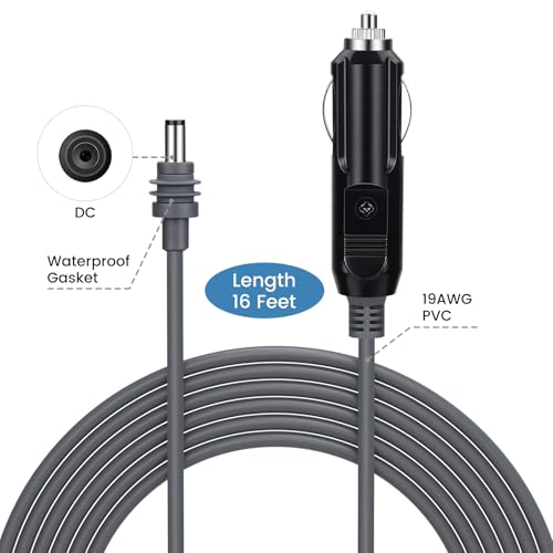 weishan 16ft Car Charger Cable for Starlink Mini, 12V-48V Car Charging Cord, PD30W USB-C and USB Digital Display Power Supply Adapter for Satellite, 5m Long, 18AWG – Enhanced Compatibility and Speed
