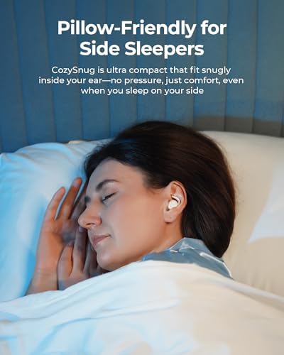 Lytmi Cozy Snug C1 Sleep Earbuds – Premium Bluetooth 5.3 Noise-Canceling Headphones Designed for Side Sleepers, Customizable Fit with Three Ear Tip Sizes, 21-Hour Playtime, App-Controlled for Tailored Relaxation, Ultra-Compact Design for Uninterrupted Sleep Bliss