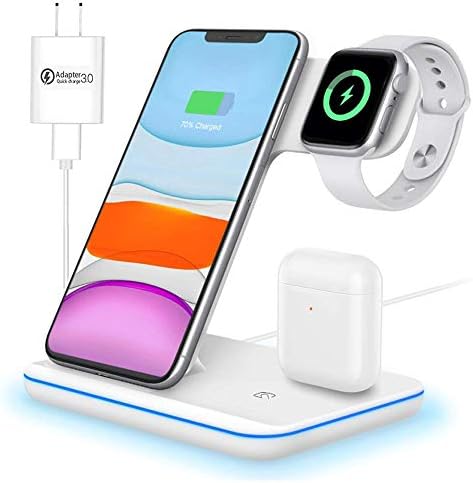 3-in-1 Aluminum Alloy Wireless Charging Station – 18 W Fast Charger for i Phone 15/14/13/12/11/Pro/Max/XS/XR/X/8, Apple Watch 9/8/7/6/5/4/3/2/SE & Air Pods Pro/3/2 – Sleek, Efficient, and Tangle-Free Solution for All Your Devices