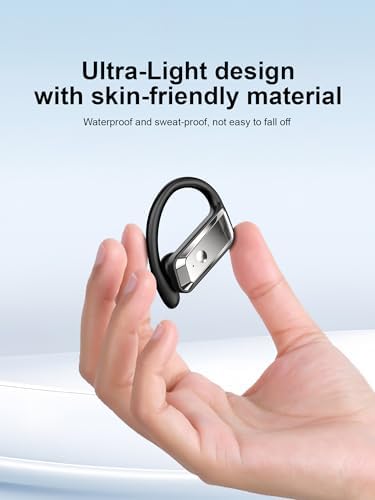 Advanced Bluetooth 5.4 Wireless Earbuds with 53 Hours Extended Playtime – Sports-Ready, Sweat-Resistant Headphones Featuring LED Battery Indicator, Built-In Microphone for Crystal Clear Communication and Gaming Performance – Ergonomic Over-Ear Design for Maximum Stability and Comfort