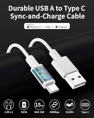 Power Up Your Journey: i Phone 15 24 W Dual-Port Fast USB Car Charger with 2-Pack 3 FT USB-C Cables – Ultimate Compatibility for i Phone 16/15, i Pad Pro/Air/Mini, Galaxy, and Pixel Devices – Compact, Efficient, and Built for Speed