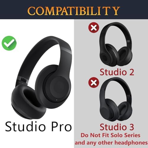 Elevate Your Audio Experience with SOULWIT Deep Brown Replacement Earpads for Beats Studio Pro Wireless Headphones – Luxurious Protein Leather Cushions with Advanced Noise Isolation Foam for Unmatched Comfort and Enhanced Sound Quality