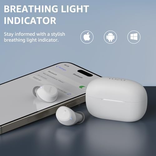 TOZO A1 Wireless Earbuds – Bluetooth 5.3 Lightweight IPX5 Waterproof Earphones with Dual Mic for AI Calls, Immersive Sound Experience, Customizable 32 EQ Presets via App, Ergonomic Fit & Portable Charging Case for Active Lifestyles