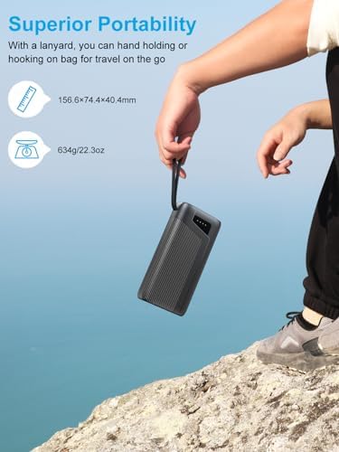 Ultimate 30,000 m Ah High-Capacity Portable Power Bank with Bright LED Flashlight – Dual USB Charging Station for i Phone 15/14/13/12/11 & Android Tablets – Essential Travel Companion for Camping, Hiking, and Everyday Use – Fast Charging, Enhanced Compatibility, and Durable Design