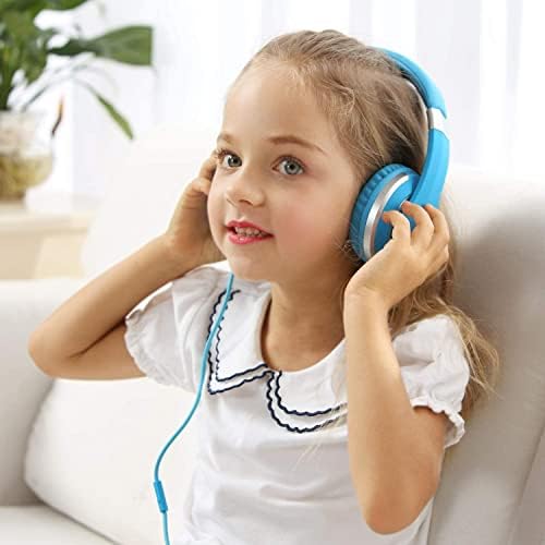 Rockpapa HS20 Kids Wired Headphones – Super Lightweight & Foldable Design with Integrated Microphone, Perfect for School, Travel & Entertainment – Compatible with Tablets & Smartphones, Stylish Black & Orange for Ages 3-15, Ideal for Learning, Play, and Hands-Free Communication