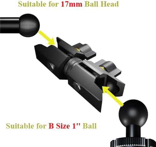 KALCINTY 17 mm to 25 mm Aluminum Socket Arm – 3.5″ Composite Double Socket Swivel Arm Compatible with RAM Mounts B Size 1″ Ball – Premium Adjustable Phone Holder for Enhanced Versatility and Stability in Automotive and Mobile Applications