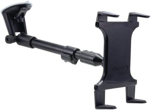 ARKON Long Arm Windshield Suction Mount for i Pad Air & Pro – Premium Hands-Free Tablet Holder for Safe Navigation and Streaming – Durable, Adjustable Car Mount with Powerful Suction and Sleek Black Design – Perfect for Video Calls and On-the-Go Entertainment