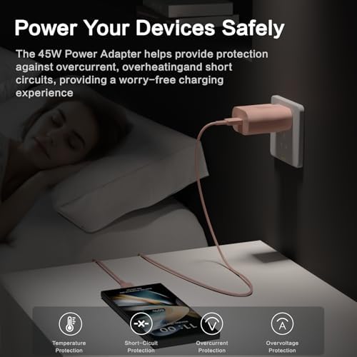 Lightning-Fast 25 W USB-C Charger Duo with 6 ft Cables | Superior Quick Charge for Galaxy S23 Ultra & i Phone 15 Series | Ultra-Portable Design for Home, Office, Travel | Robust Build with Optimized Power Delivery Efficiency