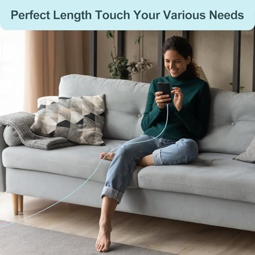 Premium 10 ft USB C to C Fast Charging Cable – 60 W High-Speed Charger for Apple i Phone 16 Pro Max, Mac Book Pro, i Pad & Samsung Galaxy – Durable, Flexible, and Stylish Green Design for Enhanced Device Compatibility and Rapid Power Delivery