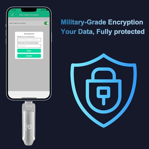 JSL JDTDC 256 GB Apple MFi Certified Photo Storage Stick – High-Speed Dual Connector USB-C & Lightning Drive for i Phone, i Pad, and Android – Ultimate External Backup Solution for Effortless Data Management and Memory Organization