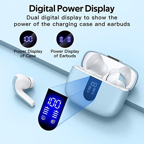TAGRY True Wireless Bluetooth Earbuds – 60 Hours Playback with LED Battery Display, IPX5 Waterproof, Wireless Charging Case – Perfect for Sports, TV, Smartphones, and Laptops – Superior Sound Quality and Comfort for Active Lifestyles