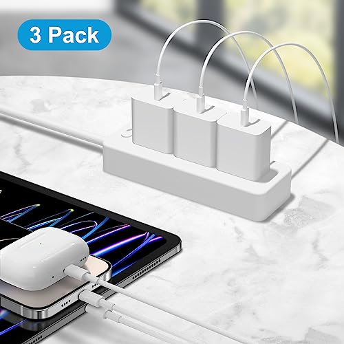 Ultimate 3-Pack i Phone Charger Set: Fast 20 W USB-C Blocks & 6 Ft Cables for i Phone 14/13/12/11 and i Pad – Superior Charging Speed, Enhanced Compatibility, and Safety Features for Home & Travel