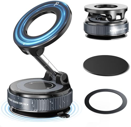 Ultra-Strong Magnetic Suction Phone Holder for Cars – 96 lbs Grip & 360° Rotation for Effortless Navigation – Versatile Mount for Vehicles, Gyms, and Home Use – Compatible with All i Phone and Android Models for Ultimate Convenience