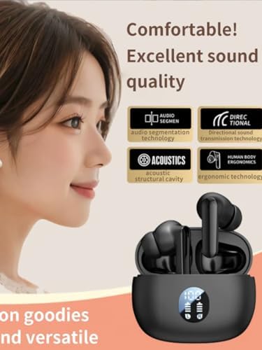 Revolutionary Bluetooth 5.4 Waterproof Sports Earbuds – Unmatched Noise Cancellation Wireless Headphones with 40-Hour Playtime – LED Battery Status for Effortless Monitoring – Integrated Microphone for Superior Call Clarity – Perfectly Crafted for Optimal Sound Quality During Workouts, Daily Commutes, and Relaxation Sessions